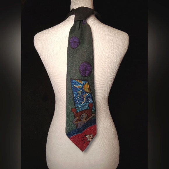 Vintage The Beatles 1991 100% Silk Tie 'Good Morning' 1967 Song Art Work - Picture 1 of 8